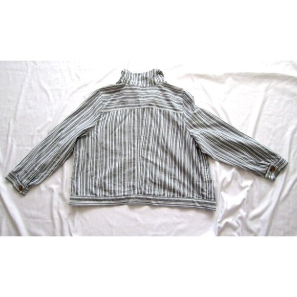 Women's 89th Madison Button Down Stripe Cotton Jacket Sz 2X (WJ14) - Picture 7 of 7